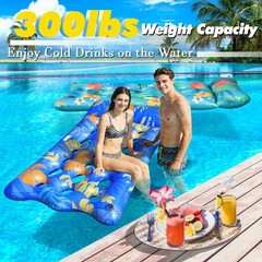 Best Pool Floats Lounger, 2 PCS 72»x35» Ultra-Comfort Rafts for Adults with
