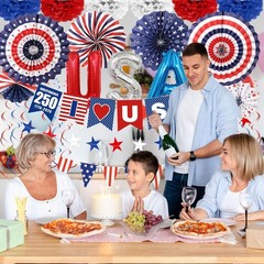 32PCS 250 Anniversary USA Decorations, Patriotic Memorial Day Decorations Set