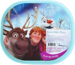 Reversible Character BPA Free Plate – 8 x 7 Inches Elsa & Anna, Medium