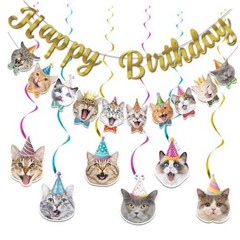 Cat Theme Birthday Party Decorations – Happy Multi Cat Birthday Decoration