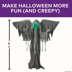 5 Ft. 8″ Reaper with Animated Wings Halloween Decoration – ATC