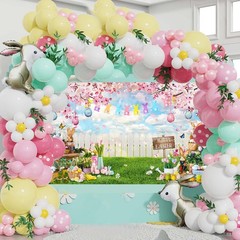 Mocsicka Happy Easter Backdrop Hello Spring Party 70.8 x 43.3 Inch, Pink