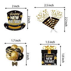 New Years Eve Party Decorations 2026 Black Gold Glitter Table Confetti 200 PCS