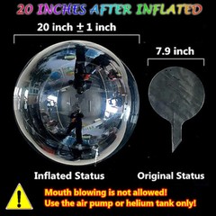 10 Pack LED Light Up BoBo Balloons 20″ Party Birthday Transparent Bubble Balloon