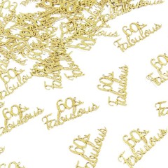 Happy 60th Birthday Confetti Glittery Gold 60 Fabulous Table Scatters 100 PCS