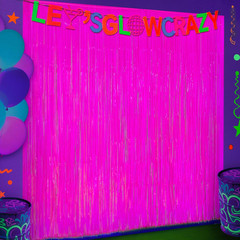 3 Pack Glow in the Dark Party Supplies, Neon Party Decorations Fluorescent Tinse