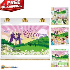 Large 72×44 Inch He is Risen Banner – Easter Decoration for All Spaces