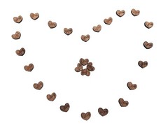 100 PCS Brown Rustic Wooden Love Heart Confetti Engraved Wedding Table Scatter
