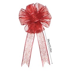 Christmas Tree Bow with Streamer Red Edge Christmas Bow-knot Bouquet Gift