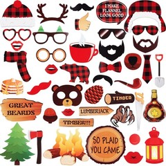 44 Pc Lumberjack Photobooth Props (Assorted)