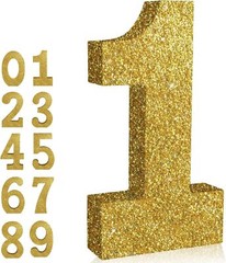 8 Inch Gold Glitter Numbers Table Centerpieces 0-9 Birthday Party…