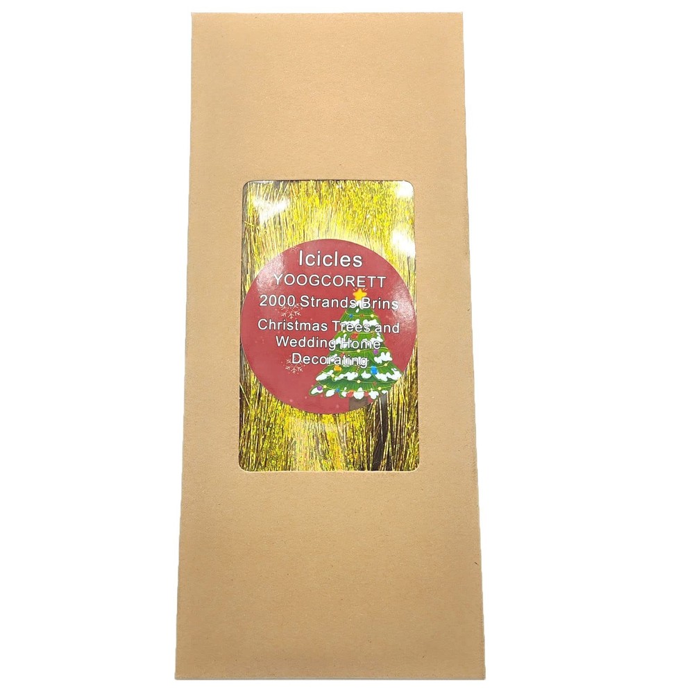 2000 PCS Gold Christmas Icicles Tinsel Shiny 18 Inch Tree Decor Supplies