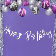 Happy Birthday Silver Shiny Metallic Foil Party Decoration Bunting Banners x 1