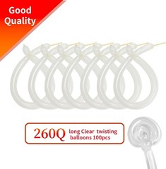 KAWKALSH 260 Clear Long Balloons for Animals, Thickening Skinny Latex Twisting