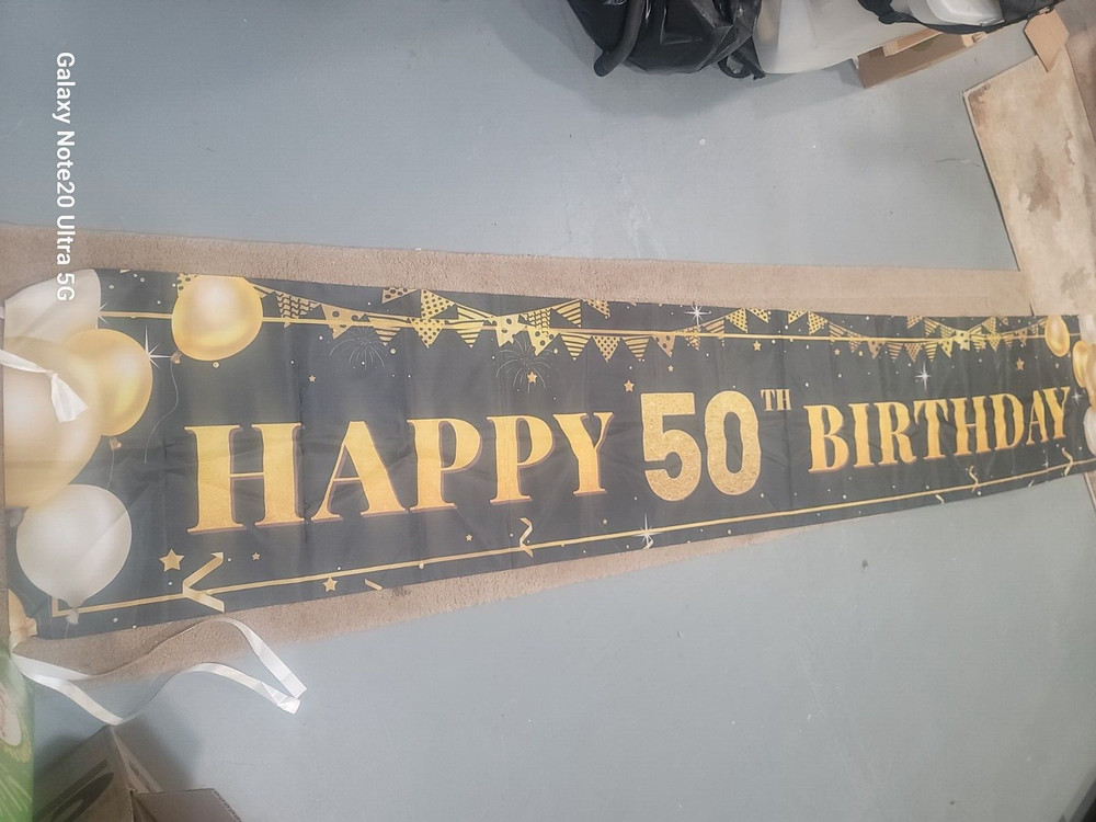LARGE HAPPY BIRTHDAY BANNER 20» X 10′ USED 1 TIME EXCELLENT CLEAN CONDITION