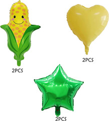 6PCS Corn Balloons Vegetables Corn Foil Mylar Balloons for Corn Themed Party Bir