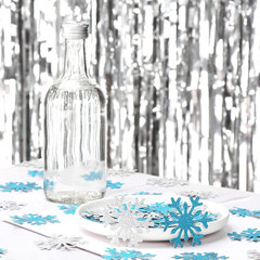 Snowflake Teal Silver Party-Decorations Frozen Confetti – 100pcs Glitter Paper d