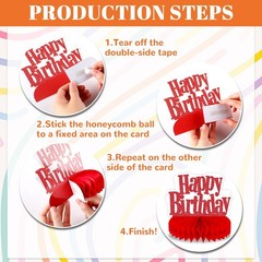 12Pcs Happy Birthday Red, Orange, Purple, Blue, Light Green
