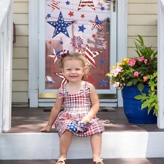 9 Sheets 4th of July Window Clings Patriotic Window Decals Watercolor Vintage U