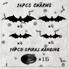 32Pcs Halloween Bat Hanging Swirls Decorations | Black Bat Ceiling Streamers, Ce