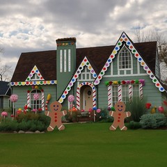 Tudomro 23 ft Outdoor Christmas Gingerbread House Decorations Gingerbread Roof P