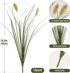 Ttranewsoo Artificial Grass, Fake Shrubs, Green12