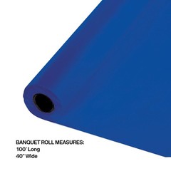 Creative Converting 100 X 40 Cobalt Blue Plastic Banquet Table Cover Roll-