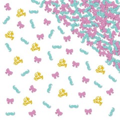 130 PCS Mustache Bow Confetti Boy Girl Gender Reveal Gold Glitter Decor