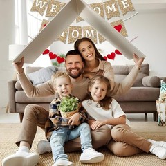 Gold Welcome Banner – Home Decoration, Ready to Hang –