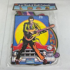 Rock & Roll Diecut Cutouts Decorations 1990 Beistle 4 Pack 16″ New RARE