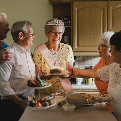 90th Birthday Celebration Essentials with Rose Gold Crown and Numeral Candles