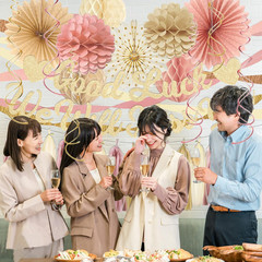 Boho Pink Farewell Party Decorations Women, Good Luck We Will Miss You Banner Cr