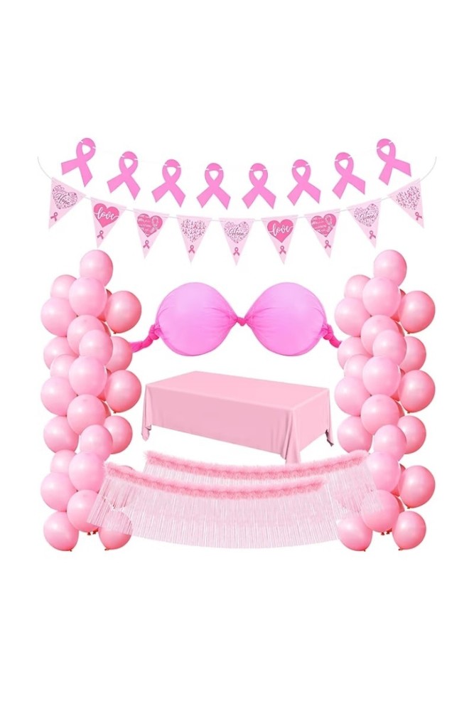 116 Pcs Breast Cancer Awareness Accessories Party Decoration Set Gauze Fabric…