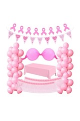 116 Pcs Breast Cancer Awareness Accessories Party Decoration Set Gauze Fabric…