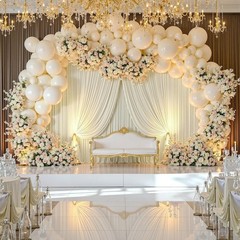 10ft×15ft Ivory Backdrop Curtain for Wedding Parties, 2 Panels Wrinkle 15 FT