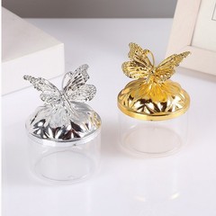Shimmering Crystal Candy Box Butterfly Wedding Decoration Plastic Storage Bowl