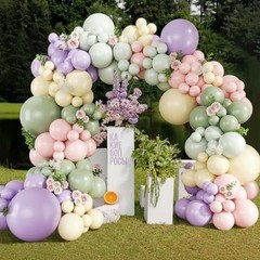 Balloons, 60Pcs 12 Inch Pastel Balloons Include Sage Purple Green Pink Yellow