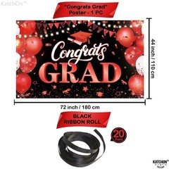 Xtra Large Congrats Grad Banner 72×44 Inch for Class of 2026 Graduation Party