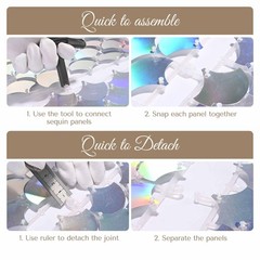 12 Pcs Mermaid Shimmer Wall Backdrop Panel Iridescent Silver Sequin Party 3×4 Ft