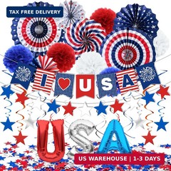 33 PCS 4th of July Decorations Set USA Banner Balloons Patriotic Decor