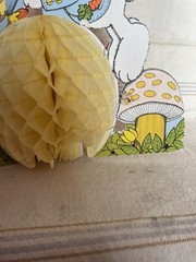 Vintage Hallmark Easter Bunny Table Top Honeycomb Decor Painted Easter Egg
