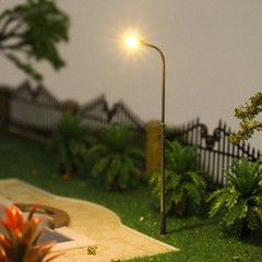 Set of 12 Model Railway Lamp Posts Warm White LED Light Single Head 14CM