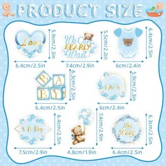 Weecent 48 Pcs We Can Bearly Wait Cupcake Toppers Bear Baby Shower Decoration…