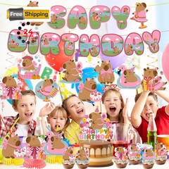 Polinook 35PCS Pink Capybara Birthday Capybara, Multiple Colors