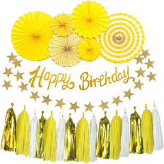 Yellow Birthday Decorations for Women – 33Pcs Yellow Party Decor for Girl with B