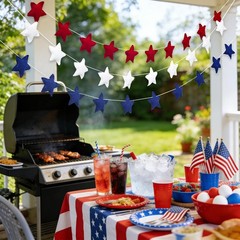 3 Pcs Patriotic Felt Banner Red Blue White Star Garland Pre-Assembled Hanging