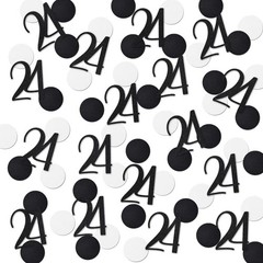 200 PCS Black Glitter Number 24 Confetti 24th Birthday Party Table Supplies