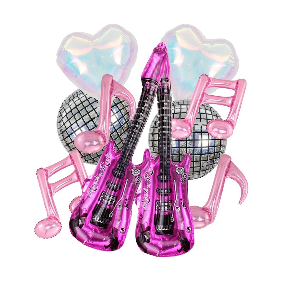 Music Party Decoration Music Note Balloon Disco Balloon Guitar Foil Balloon C…