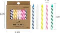 PHD CAKE 144-Count Multicolored Spiral Pink, Green, White, Yellow, Blue