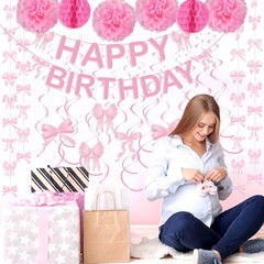59 Pcs Coquette Birthday Decorations Coquette Bow Party Decorations Include B…